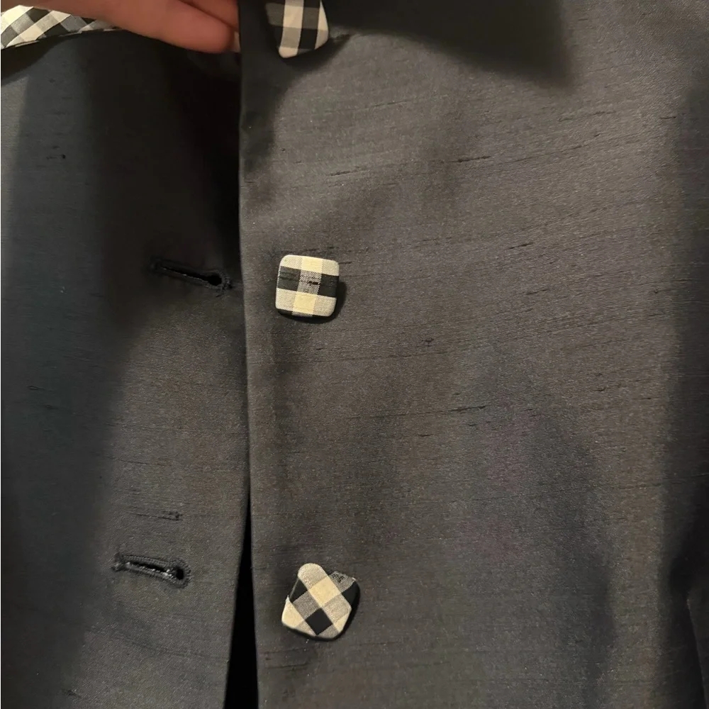 Vintage cropped blazer with gingham details - Picture 5 of 6